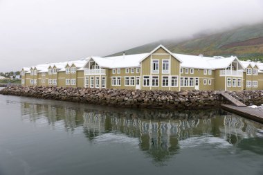 Siglufjrdur, ringa balığı balıkçılık Kuzey İzlanda'nın eski merkezi ahşap evler