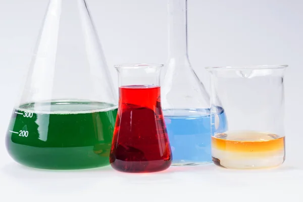 Glass Laboratory Apparatus Color Water Table — Stock Photo, Image