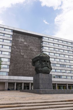 Karl Marx anıtı Chemnitz, Saksonya, Almanya 'da