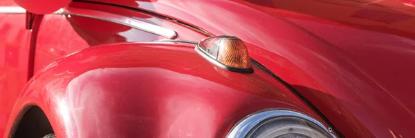 Tournez Les Feux Les Phares Vue Avant Voiture Couleur Rouge — Photo