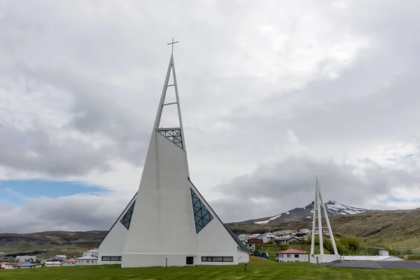 Moderní Kostel Městě Olafsvik Západě Islandu — Stock fotografie