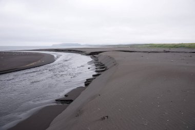 İzlanda'daki doğal siyah kum plaj