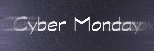 Cyber Monday Modello Banner Nero Astratto Etichetta Cyber Monday — Foto Stock