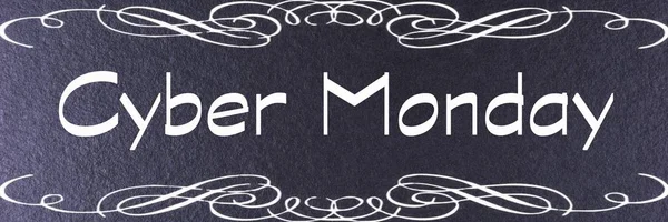 Cyber Monday Modello Banner Nero Astratto Etichetta Cyber Monday — Foto Stock