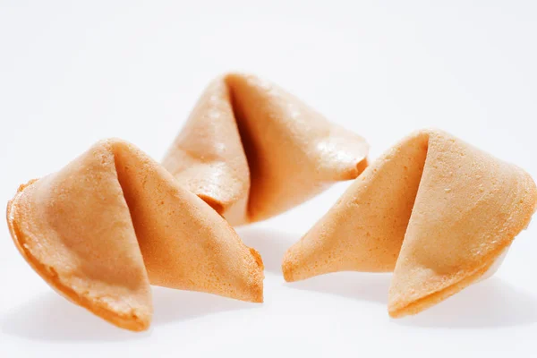Three Surprise Fortune Cookies Isolated White Background — Stock Photo, Image