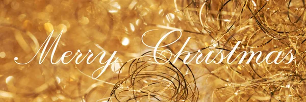 Vrolijke Kerstmis Belettering Gouden Fonkelende Achtergrond — Stockfoto