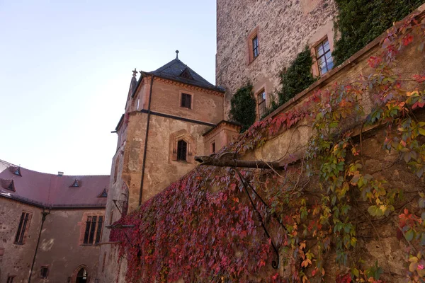 Dettaglio Dello Storico Castello Kriebstein Sassonia Germania — Foto Stock