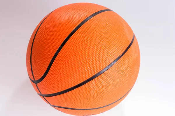 Оранжевый Цвет Белом Фоне Баскетбол — стоковое фото