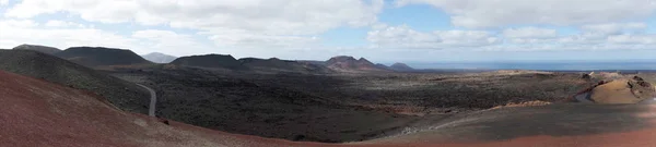 Panorama Unique Volcanic Landscapes Timanfaya National Park Lanzarote Canary Islands — Stock Photo, Image