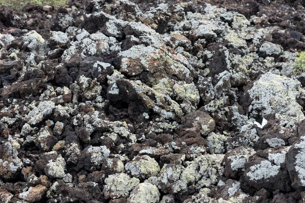 Pedras Lava Com Líquen Parque Nacional Timanfaya Lanzarote Ilhas Canárias — Fotografia de Stock