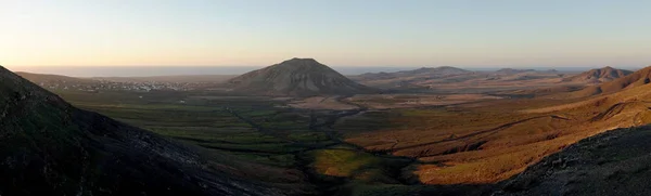 Panorama Sunset Mountains Fuerteventura Canary Islands Spain — Stock Photo, Image