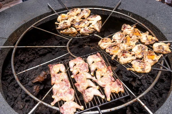 Natürlicher Vulkanofen Grillt Fleisch Für Das Restaurant Nationalpark Timanfaya Lanzarote — Stockfoto