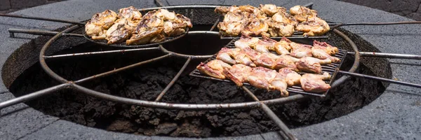 Natürlicher Vulkanofen Grillt Fleisch Für Das Restaurant Nationalpark Timanfaya Lanzarote — Stockfoto