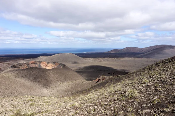 Vulkanisk Krater Nationalparken Timanfaya Lanzarote Kanarieöarna Spanien — Stockfoto