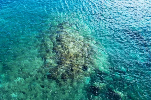 Der Türkisfarbene Meeresgrund Durch Das Wasser Ist Der Meeresboden Sichtbar — Stockfoto