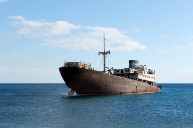 Başkenti Arrecife dışında bulunan eski batık. Lanzarote. Kanarya Adaları
