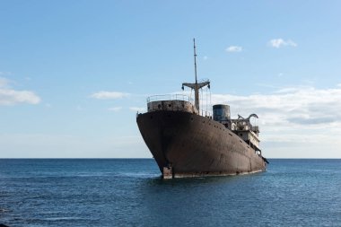 Başkenti Arrecife dışında bulunan eski batık. Lanzarote. Kanarya Adaları