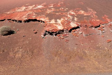 Lanzarote dağlarında taşlı yapısı closeup. Kanarya Adaları. İspanya