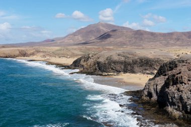 Güzel bir plaj Papagayo Lanzarote, Kanarya Adaları, İspanya