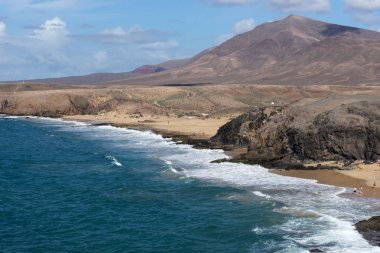 Güzel bir plaj Papagayo Lanzarote, Kanarya Adaları, İspanya