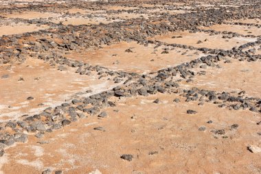 Eski terkedilmiş tuz Lanzarote içinde çalışır. Salinas de Janubio. Kanarya Adaları. İspanya