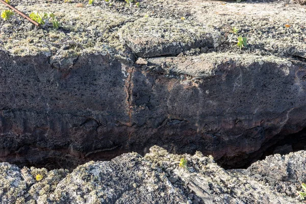 Grande Rachadura Terra Lava Lanzarote Ilhas Canárias Espanha — Fotografia de Stock