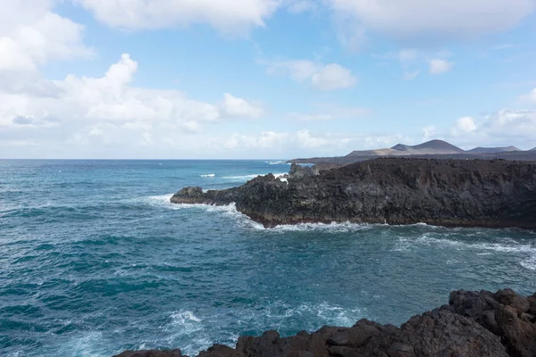 Los Hervideros Místo Kam Láva Oceánu Lanzarote Kanárské Ostrovy — Stock fotografie