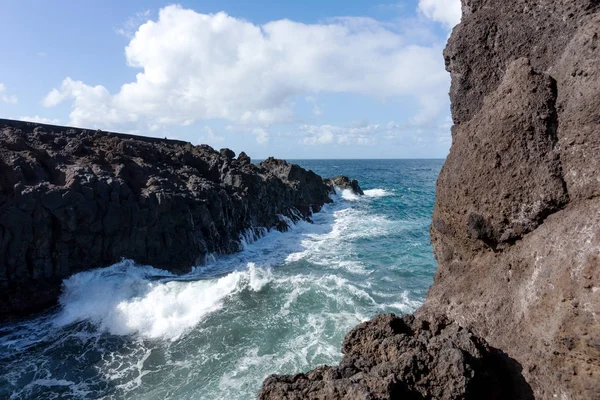 Los Hervideros Den Plats Där Lava Gick Till Havet Lanzarote — Stockfoto