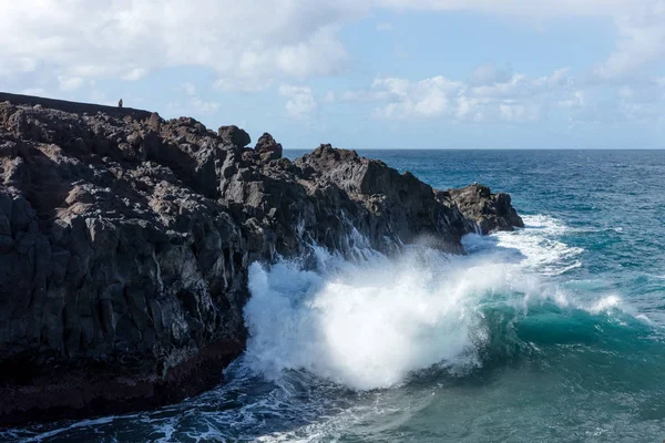 Los Hervideros Place Lava Going Ocean Lanzarote Canary Islands — Stock Photo, Image