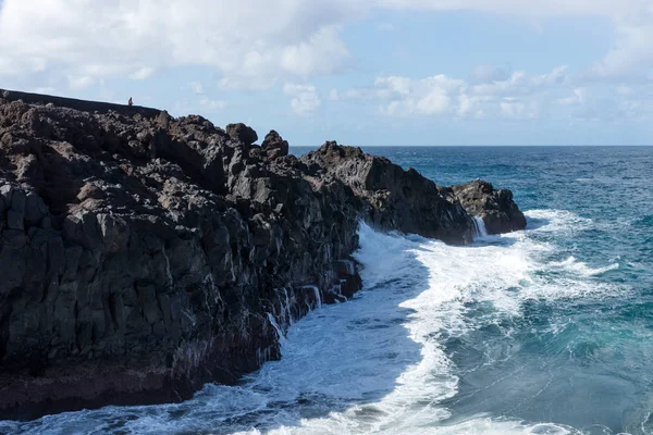 Los Hervideros Den Plats Där Lava Gick Till Havet Lanzarote — Stockfoto