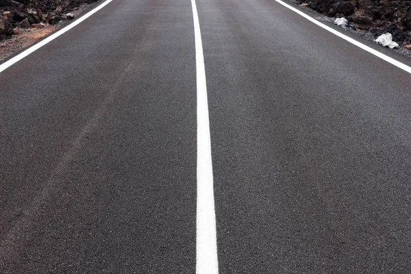 Asphalt road center white line on freeway or highway texture background