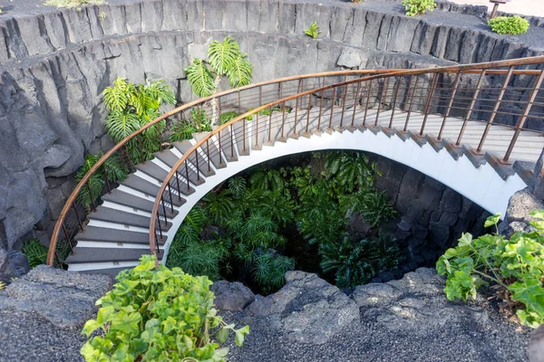 Semi Circular Stone Staircase Underground — Stock Photo, Image
