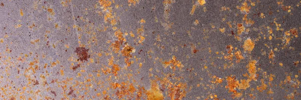 生锈的金属表面背景 锈迹斑斑的质地 全景图像 — 图库照片