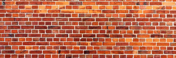 Panoramic Image Red Brick Wall Texture Red Brick Wall Background — Stock Photo, Image