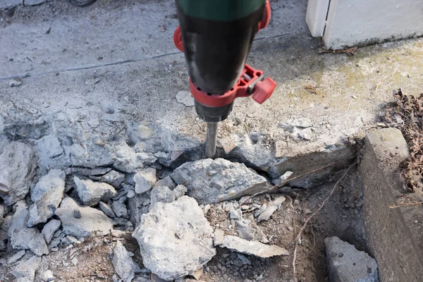 Electric Concrete Breaker in use at the construction site