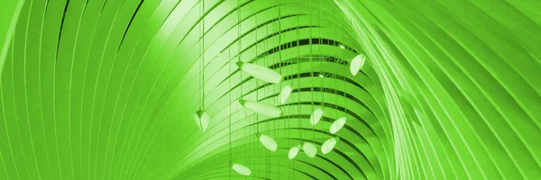 明るい緑の未来的な背景 抽象的な緑のパノラマの背景 — ストック写真
