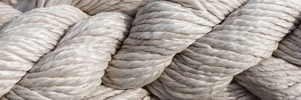 Closeup Strong Rope Use Panoramic Background — Stock Photo, Image