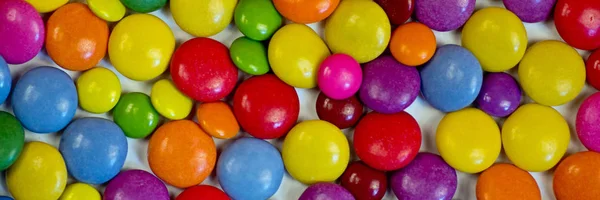 Muchos Caramelos Coloridos Como Fondo Panorámico — Foto de Stock