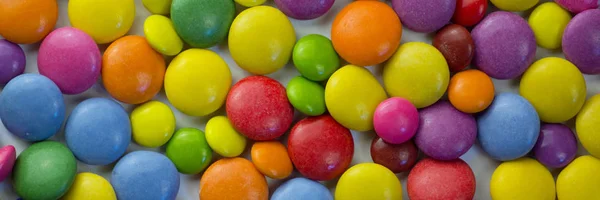 Muchos Caramelos Coloridos Como Fondo Panorámico — Foto de Stock