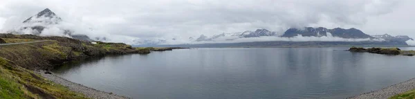 Panoramatický Pohled Fjord Islandu Panoramatický Obraz — Stock fotografie