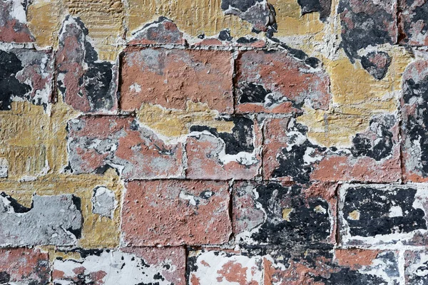 Alte Bunte Abgenutzte Backsteinmauer Hintergrund Ziegelstruktur — Stockfoto