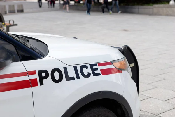 Detalle Del Coche Policía Canadiense Inscripción Coche Policía —  Fotos de Stock