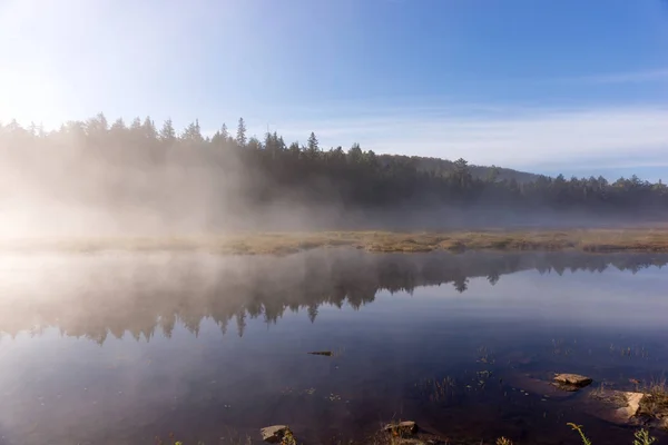 Озеро Национальном Парке Алгонкин Онтарио Канада Туманной Мистической Атмосферой — стоковое фото