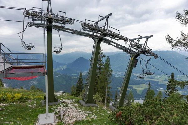 Wyciąg Narciarski Wysoko Górach Austria Lecie — Zdjęcie stockowe
