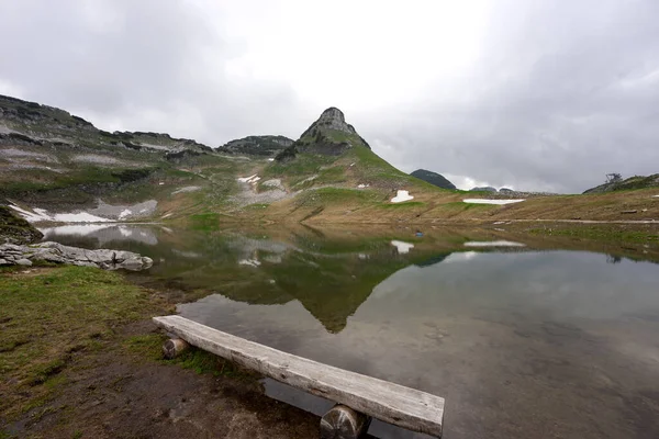 Lake Austrian Alps Reflection Mountain Water Augstsee Loser Austria — Stock Photo, Image