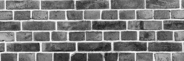 Панорамное Изображение Черной Кирпичной Стены Текстура Черной Кирпичной Стены Фон — стоковое фото