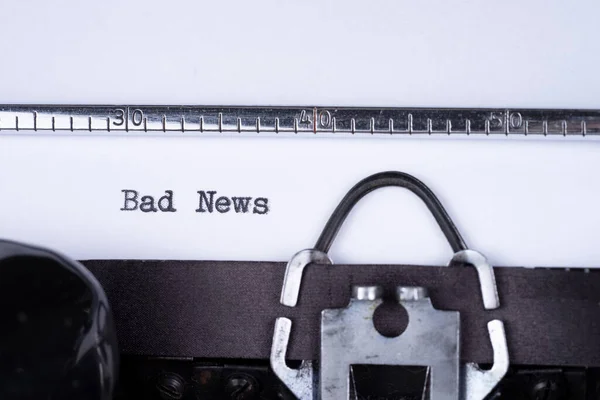 Text Bad News Written Old Typewriter — Stock Photo, Image