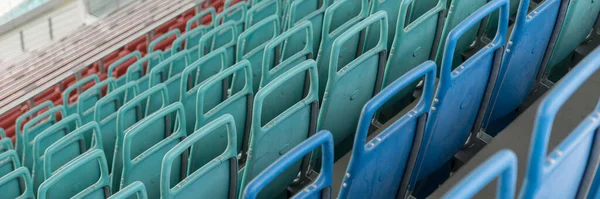 Immagine Panoramica Posti Vuoti Allo Stadio Senza Spettatori Causa Del — Foto Stock