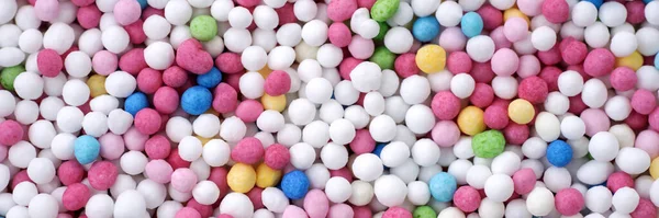 Kolorowe Jadalne Perły Cukru Dekoracji Żywności Obraz Panoramiczny — Zdjęcie stockowe