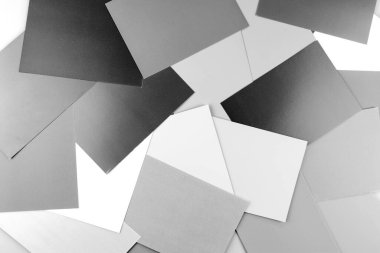 Siyah beyaz kağıt çarşafların arkaplanı. Bir sürü siyah beyaz kağıt.